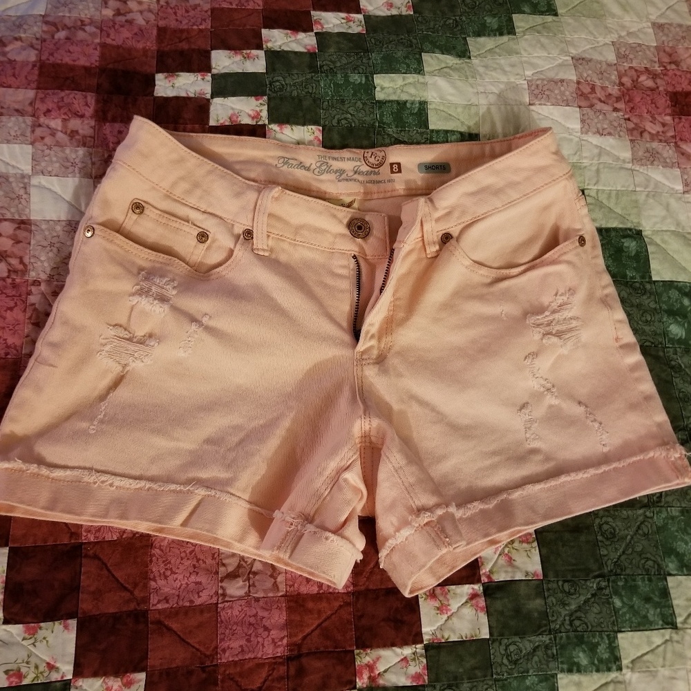 Faded glory pink jean shorts size 8